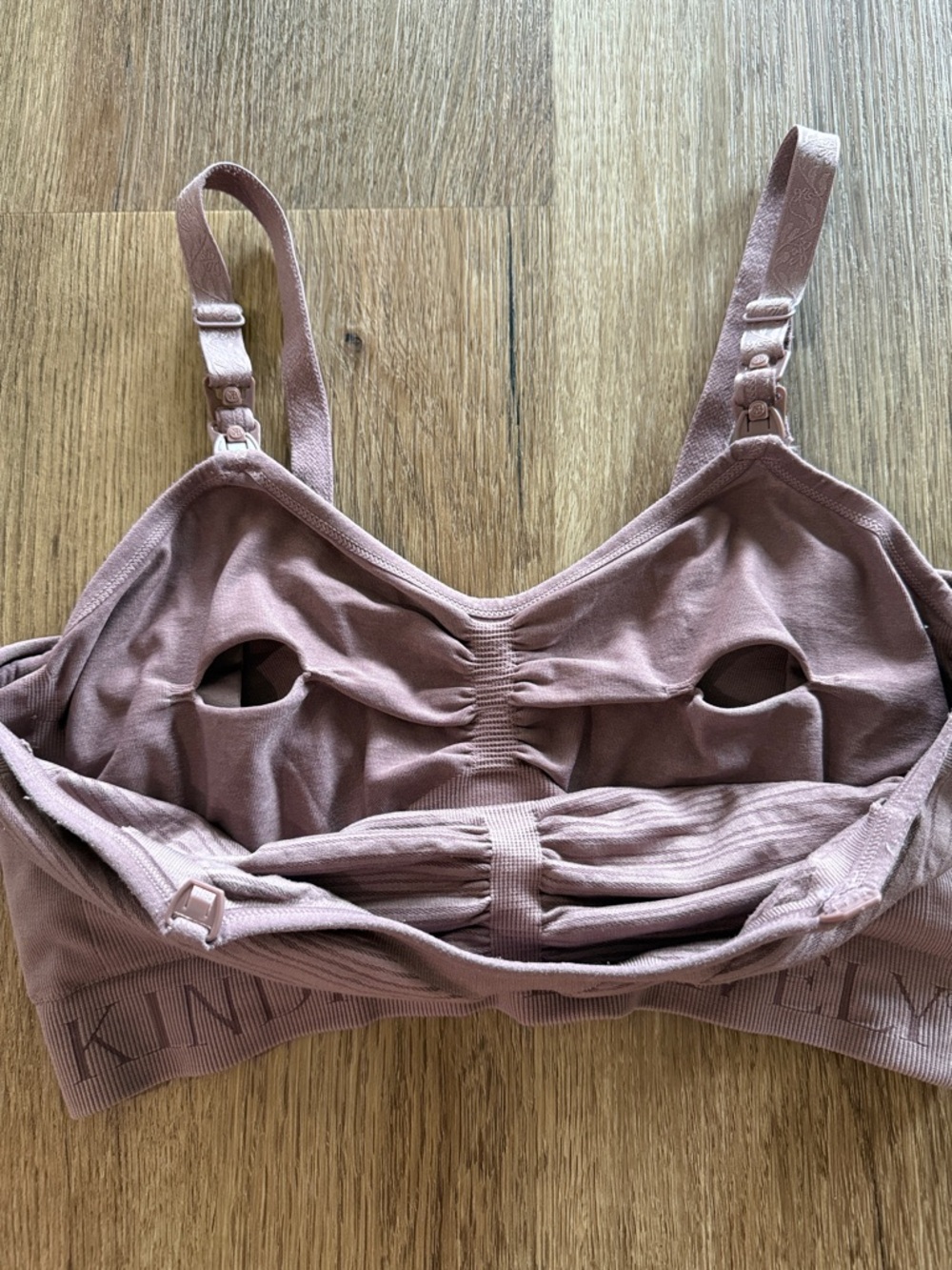 Kindred Bravely Dusty Rose Ribbed Nursing and Pumping Bra - Picture 2 of 6